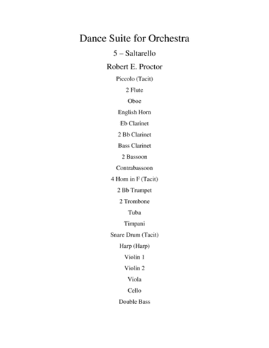 Saltarello from the Dance Suite for Orchestra