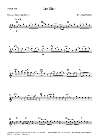 Last Night (arr. Rodrigo Faleiros)