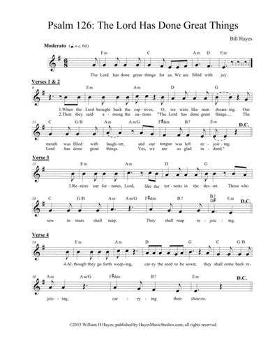 Psalm 126:  The Lord Has Done Great Things