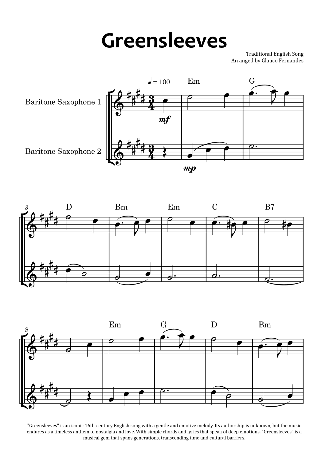 Greensleeves (arr. Glauco Fernandes)