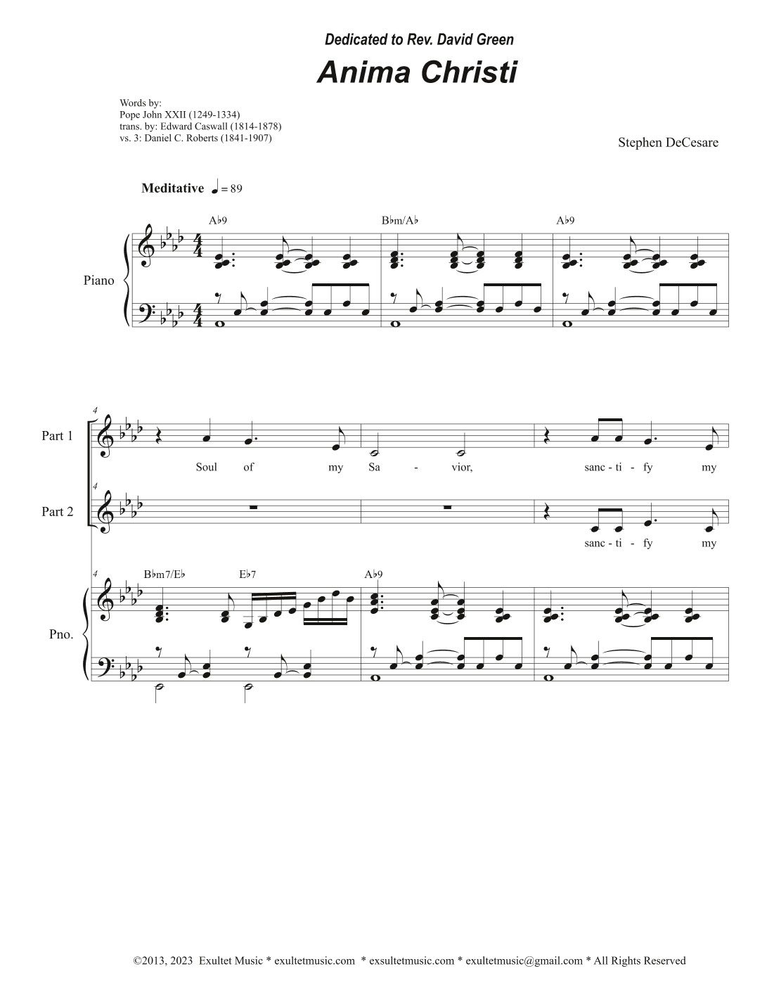 Anima Christi (2-part choir)
