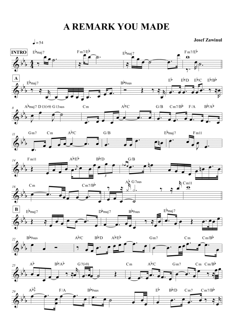 A Remark You Made (arr. Luca Aletta)