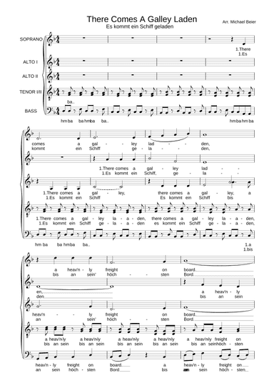 THERE COMES A GALLEY LADEN - Es kommt ein Schiff geladen (arr. Michael Beier)