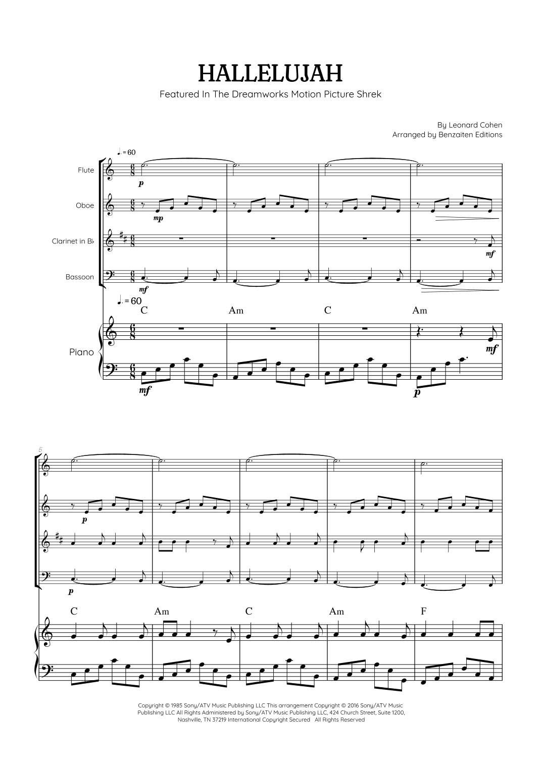 Hallelujah (arr. Benzaiten Editions)