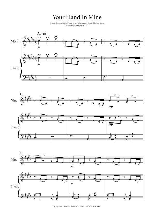 Your Hand In Mine (arr. Matthew pyeon)