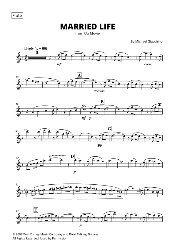 Married Life (arr. Cadenza Editions)