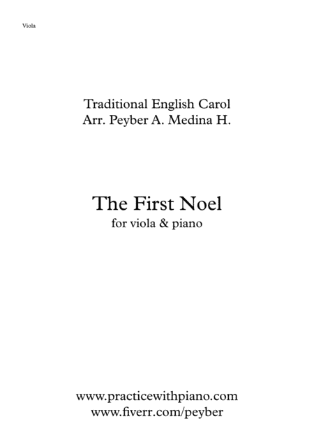 The First Noel, for viola and piano (arr. Peyber A. Medina H.)