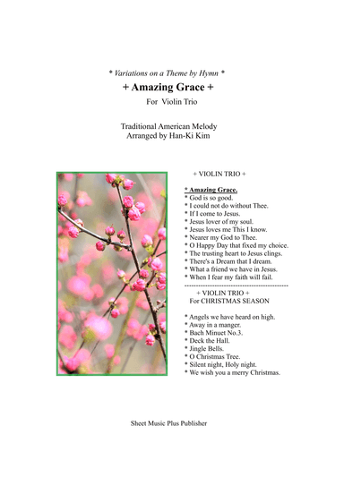 Amazing Grace (For 3 Violins, or 2Vns and Va) (arr. Han-Ki Kim)