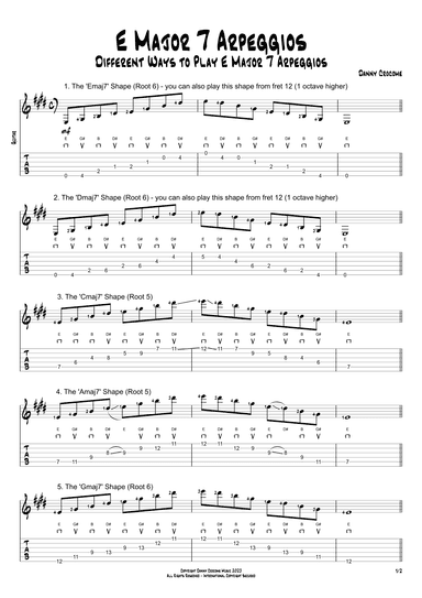 E Major 7 Arpeggios (5 Ways to Play)
