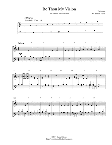Be Thou My Vision - for 3-octave handbell choir (arr. Samuel Stokes)