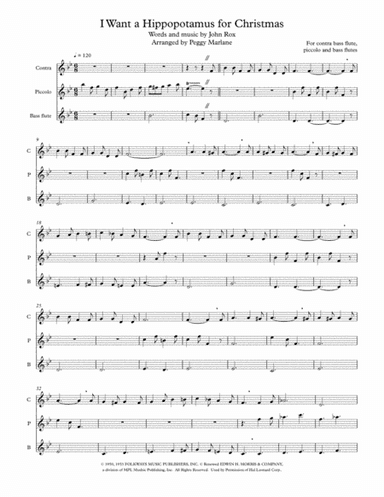 I Want A Hippopotamus For Christmas (Hippo The Hero) (arr. Peggy Marlane)