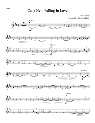 Can't Help Falling In Love (arr. Kimberly Hope)