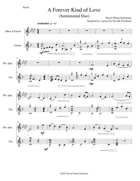 A Forever Kind of Love (Sentimental Duo) for oboe d'amore and guitar