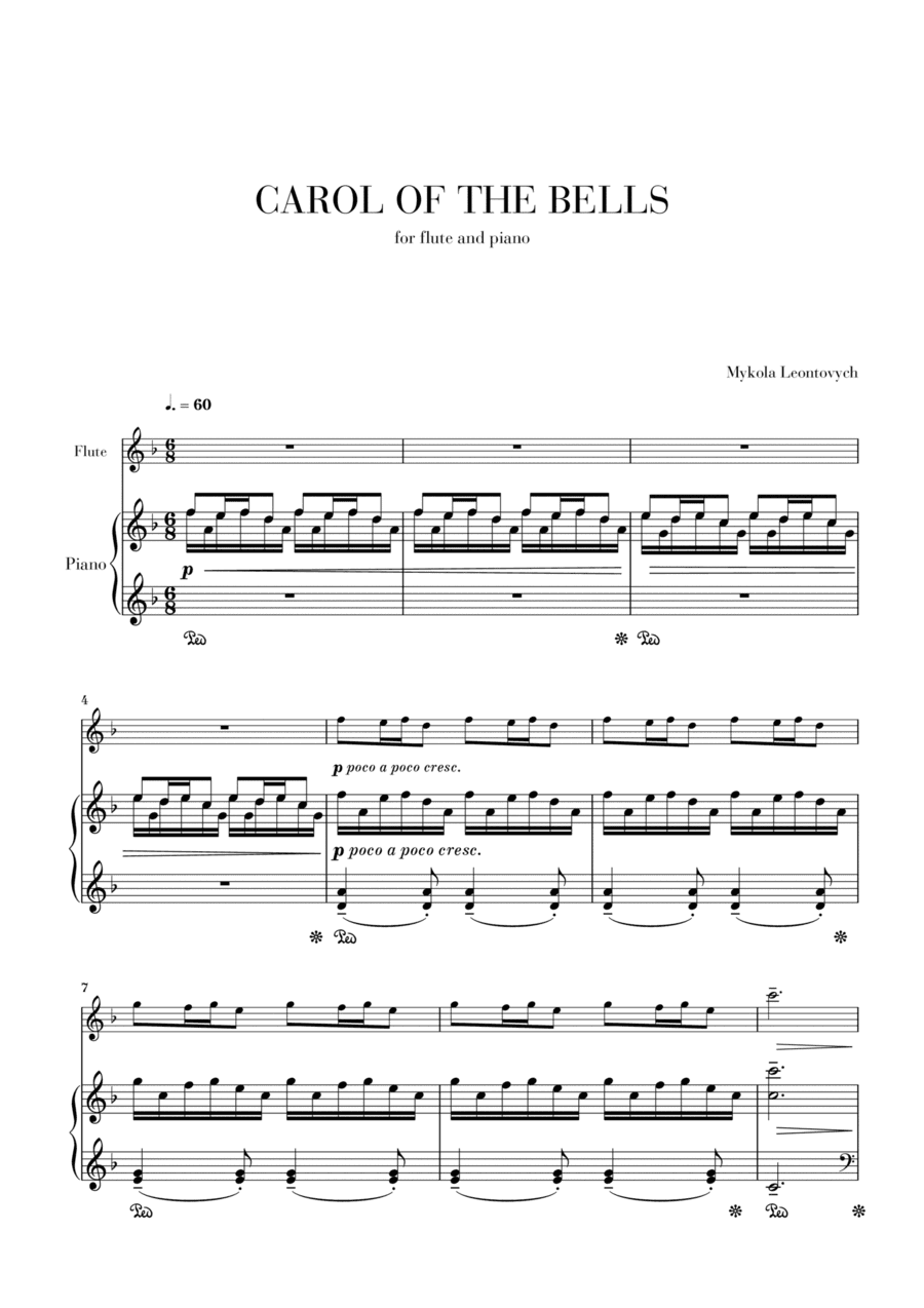 Carol of The Bells - Flute and Piano (arr. Cadenza Editions)
