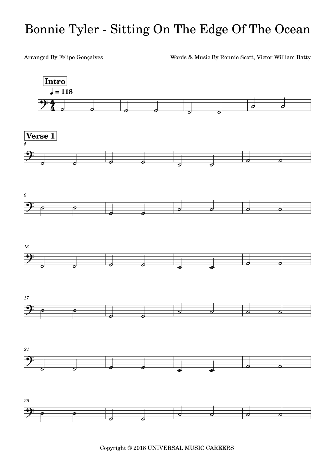 Sitting On The Edge Of The Ocean (arr. Felipe Gonçalves)