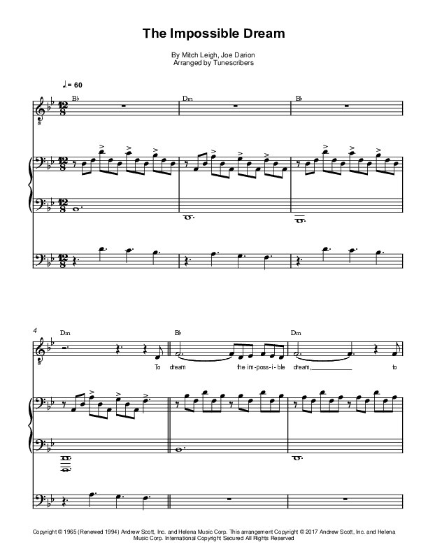 Impossible Dream (arr. Tunescribers)