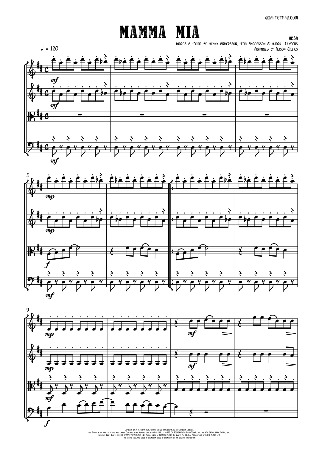 Mamma Mia (arr. Alison Gillies)