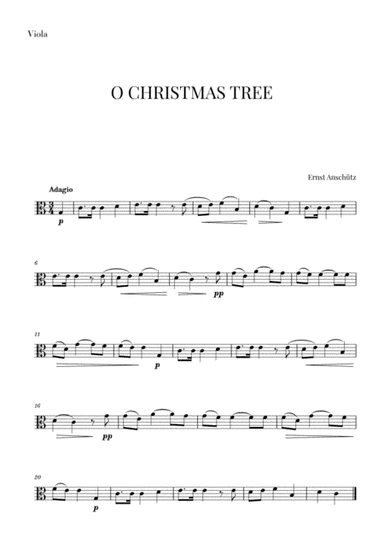 Mon Beau Sapin for Viola and Piano (arr. Cadenza Editions)