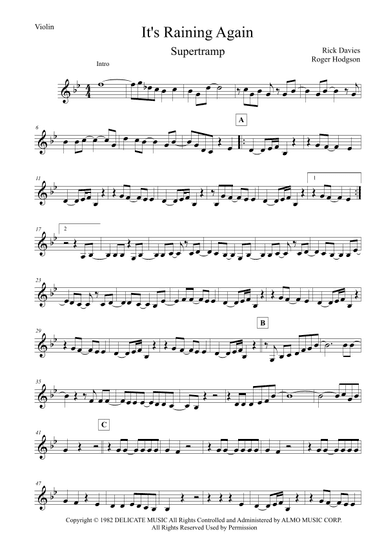 It's Raining Again (arr. Leo Silva)