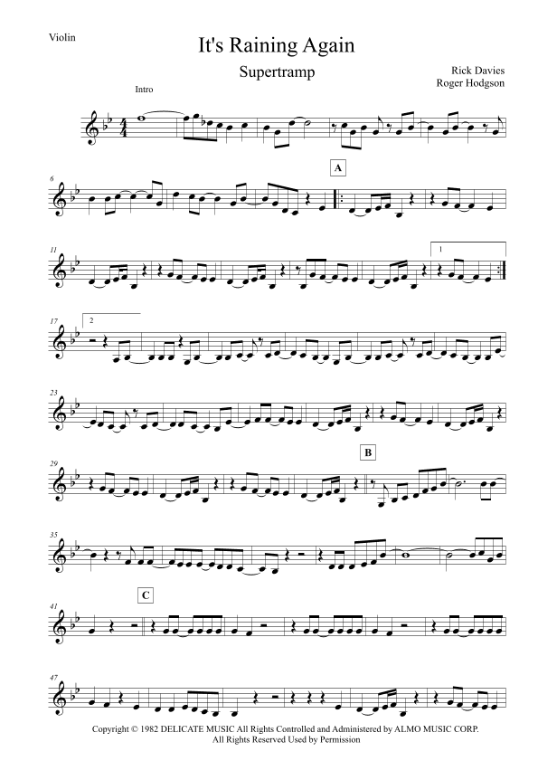 It's Raining Again (arr. Leo Silva)