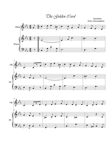 The Golden Carol. Oboe and piano (arr. Ester Alessandrini)