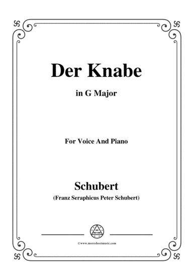 Schubert-Der Knabe,in G Major,for Voice&Piano (arr. MSM)