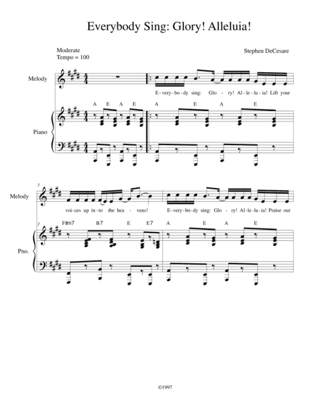 Everybody Sing: Glory! Hallelujah!