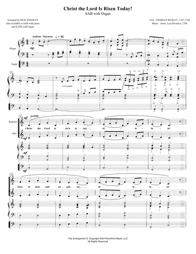 Christ the Lord is Risen Today! with Organ Accompaniment (arr. Rick Windley)