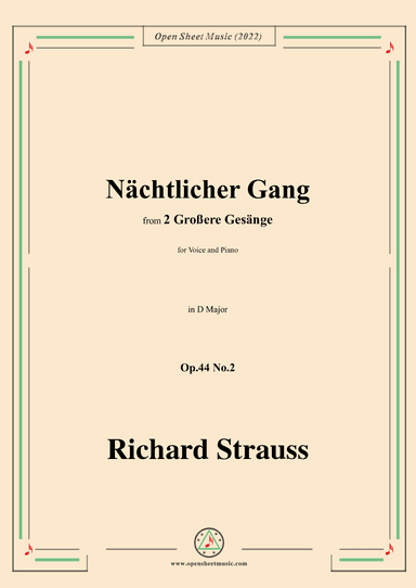Richard Strauss-Nächtlicher Gang,in D Major,Op.44 No.2 (arr. OSM Press)