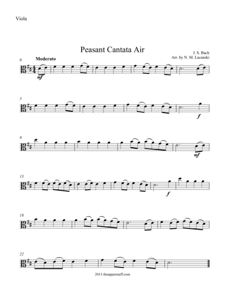 Air from Peasant Cantata (arr. Nick Lacanski)