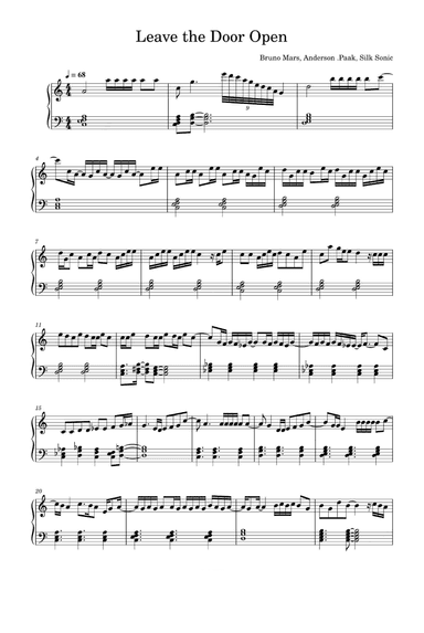 Leave The Door Open (arr. Bruno Mars, Anderson .paak And Silk Sonic)