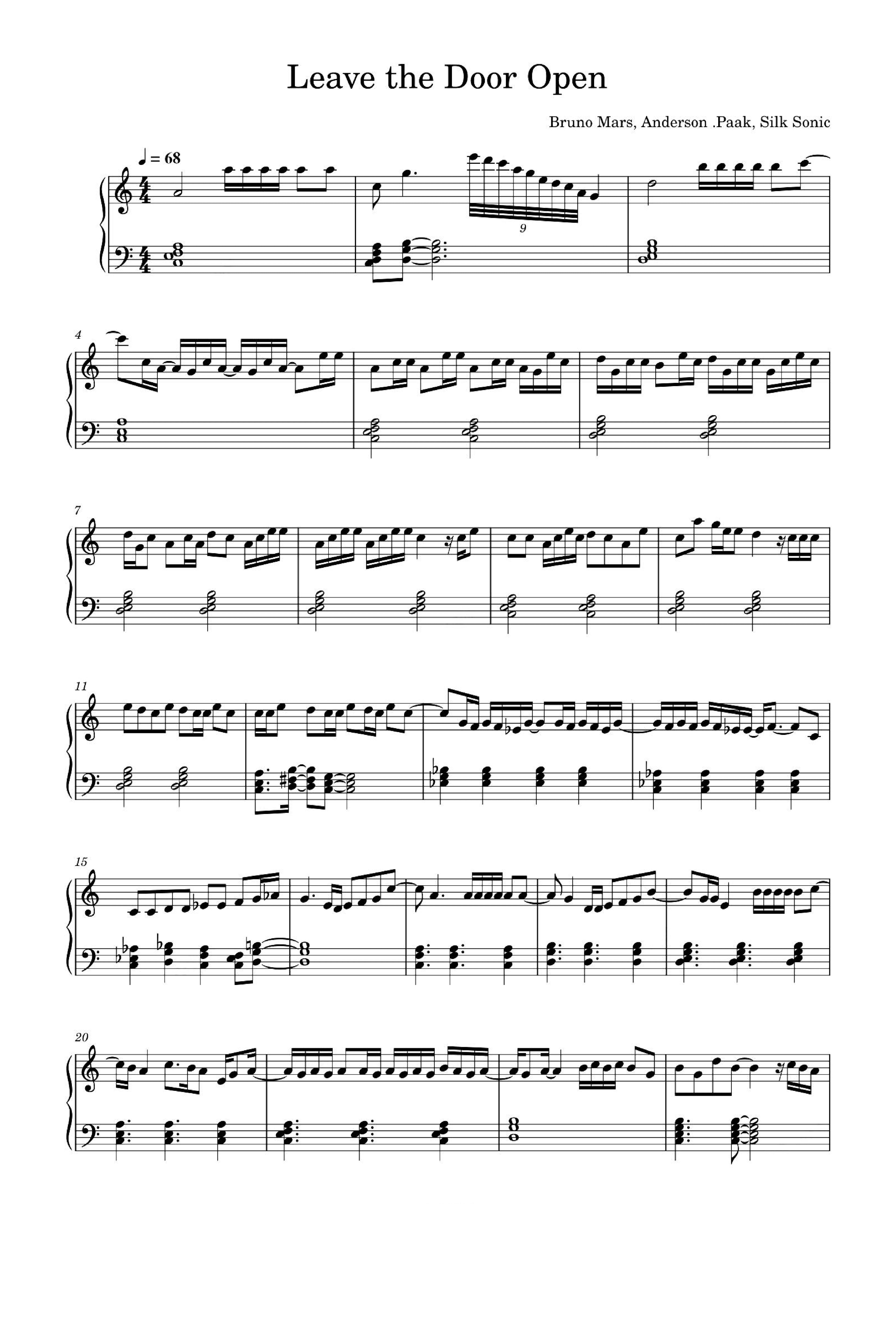 Leave The Door Open (arr. Bruno Mars, Anderson .paak And Silk Sonic)