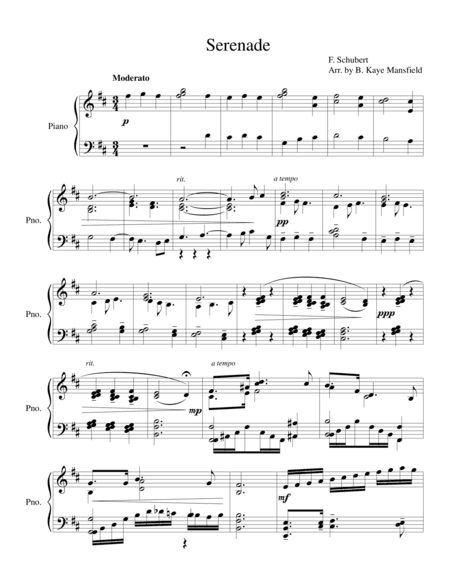 Serenade (arr. B. Kaye Mansfield)