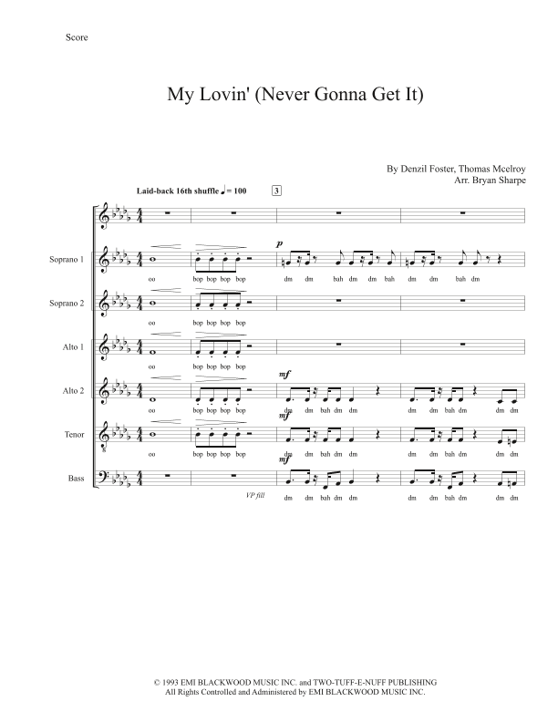 My Lovin' (you're Never Gonna Get) (arr. Bryan Sharpe)