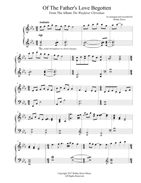 Of The Father's Love Begotten (arr. Robby Davis Music)