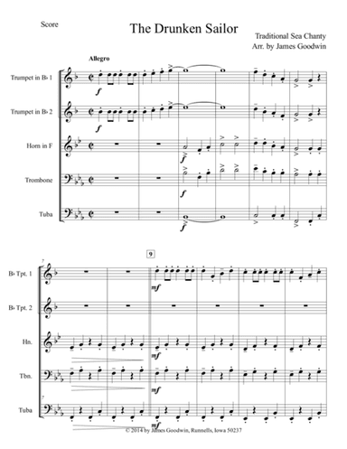 The Drunken Sailor (arr. James Goodwin)