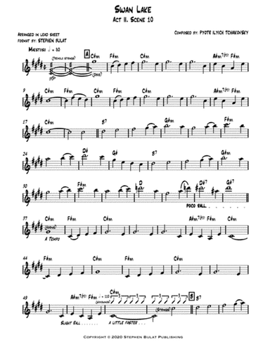 Swan Lake (Tchaikovsky) - Lead sheet (key of C#m) (arr. Stephen Bulat)