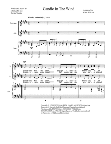 Candle In The Wind (arr. Chad Weirick)