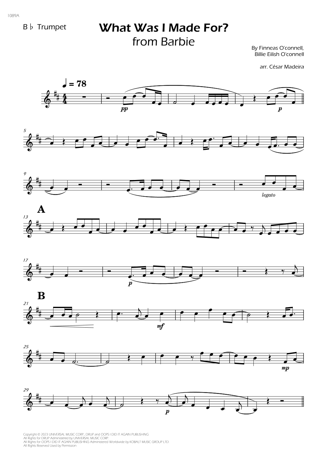 What Was I Made For? (arr. César Madeira)