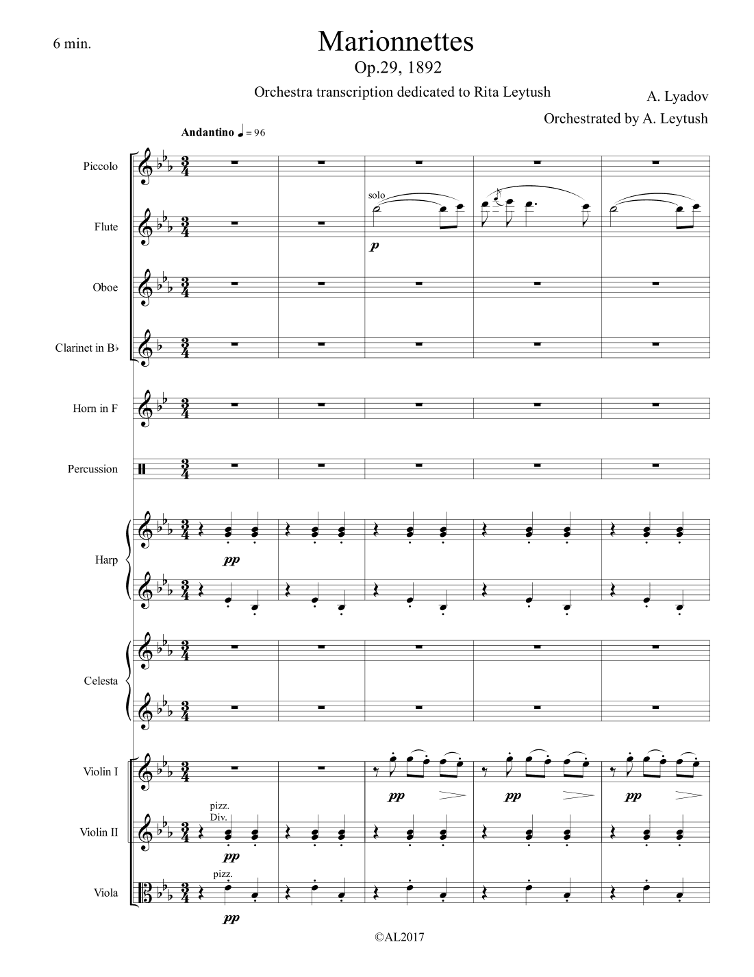 A. Lyadov - Marionettes, Orchestrated by A. Leytush