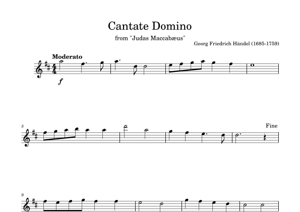 Cantate Domino in D (arr. Diego Marques)