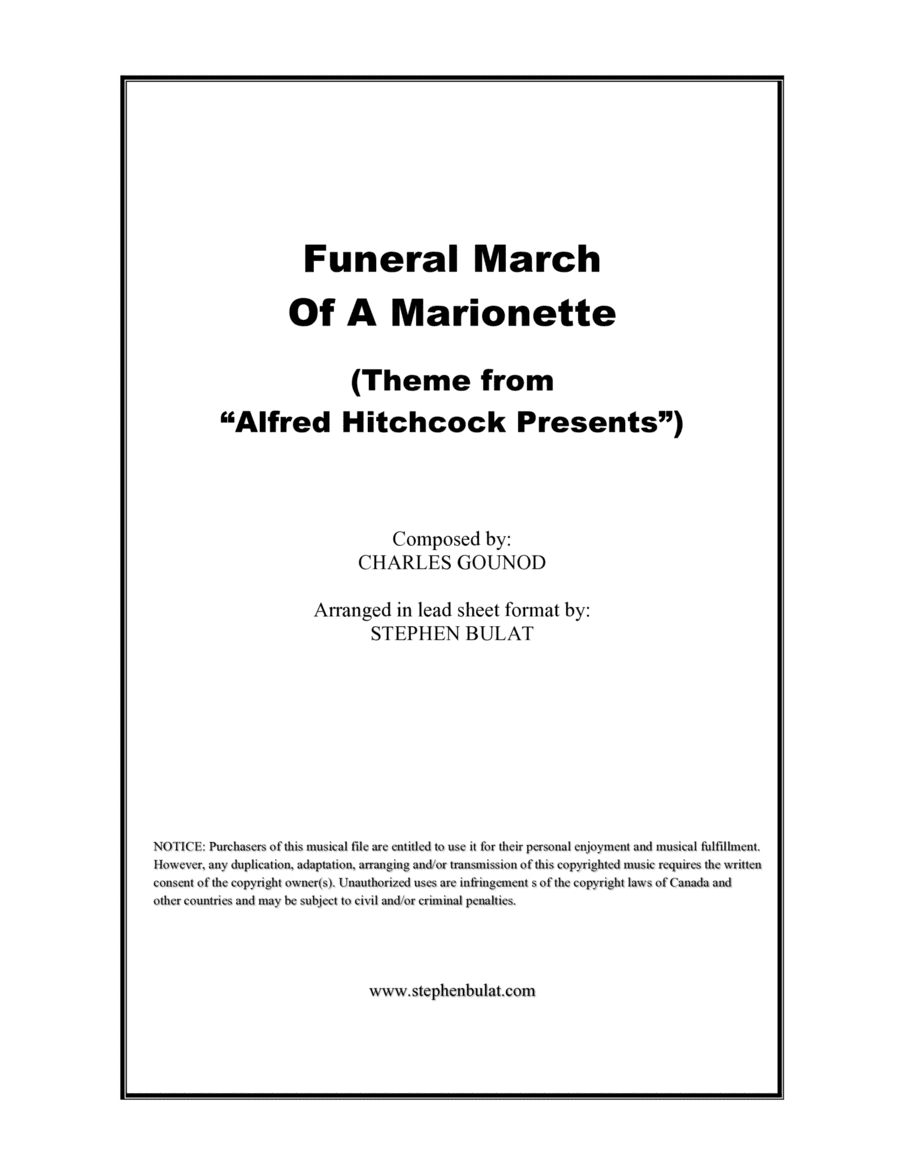 Funeral March Of A Marionette (Theme from "Alfred Hitchcock Presents") - Lead sheet (key of Am) (arr. Stephen Bulat)