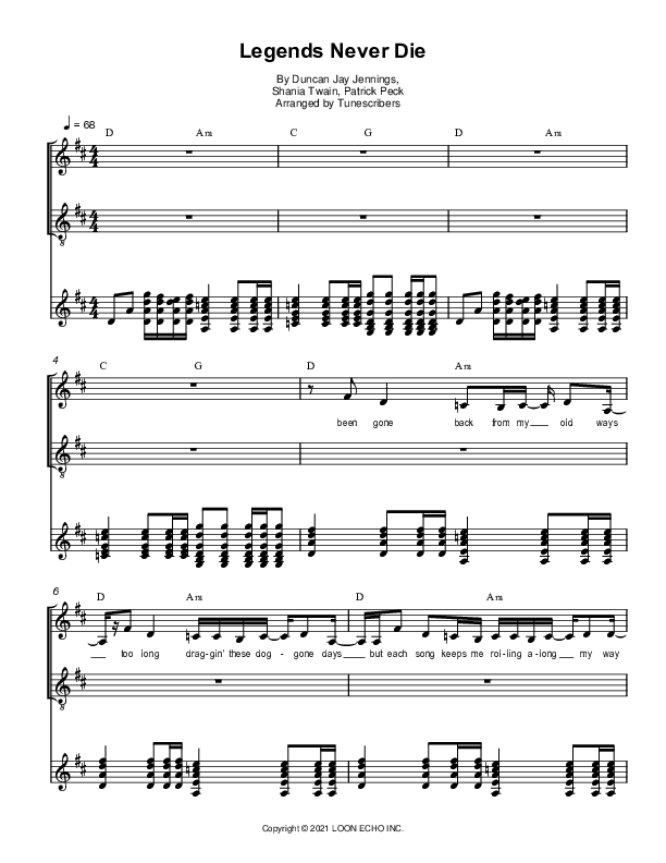 Legends Never Die (arr. Tunescribers)