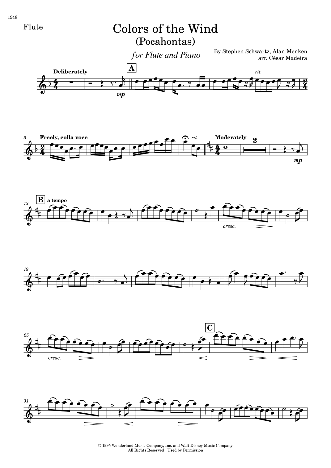 Colors Of The Wind (arr. César Madeira)