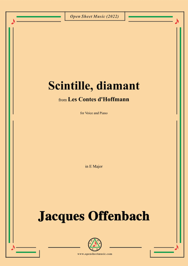 Offenbach-Scintille,diamant,in E Major (arr. OSM Press)