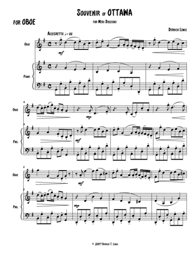 Souvenir of Ottawa for Oboe & Piano
