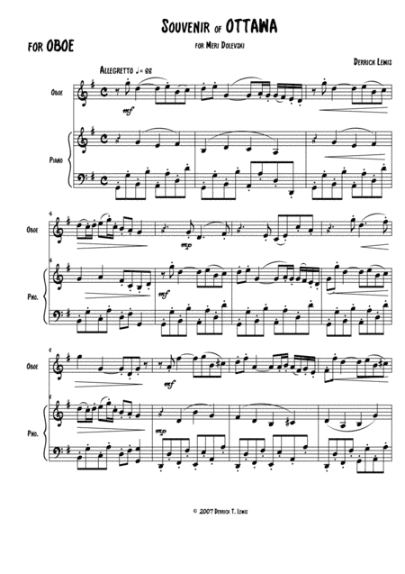 Souvenir of Ottawa for Oboe & Piano