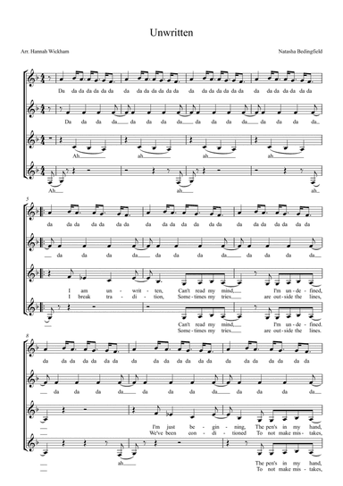 Unwritten (arr. Hannah Wickham)