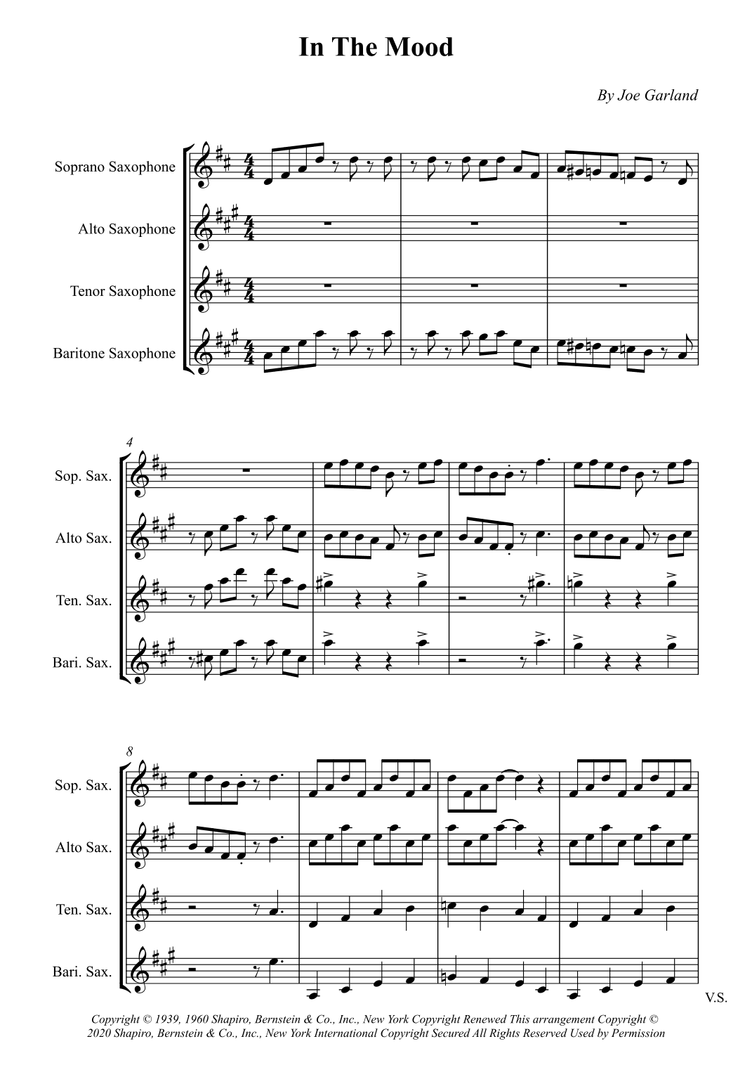 In The Mood (arr. Wesley S. SIlva)