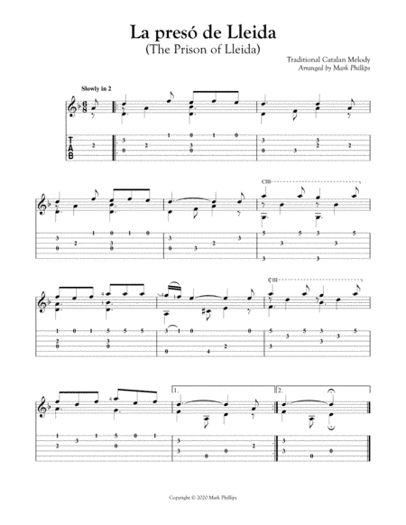 La presó de Lleida (The Prison of Lleida) (arr. Mark Phillips)